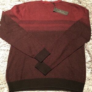 NWT! Marc Anthony Luxury Collection Crewneck Pullover Burgundy & Black Sweater